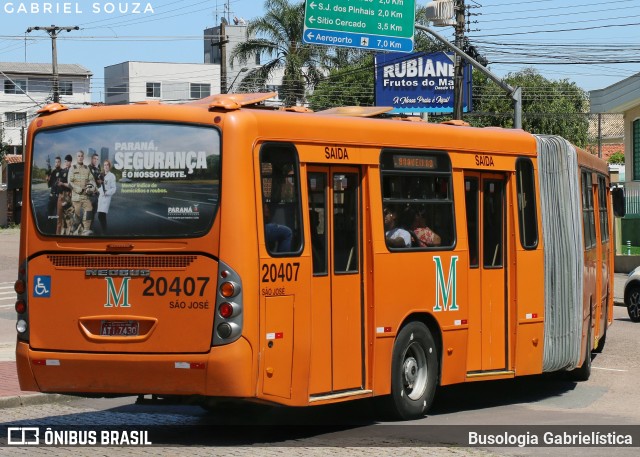 Auto Viação São José dos Pinhais 20407 na cidade de Curitiba, Paraná, Brasil, por Busologia Gabrielística. Número da foto: #12868469.