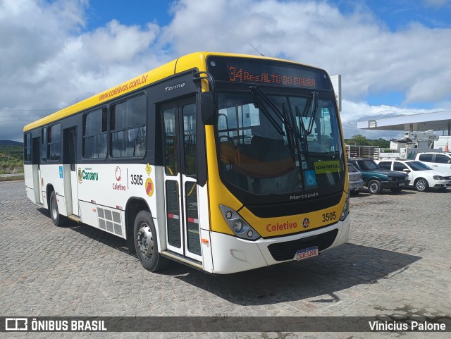 Coletivo Transportes 3505 na cidade de Caruaru, Pernambuco, Brasil, por Vinicius Palone. Número da foto: #12868563.