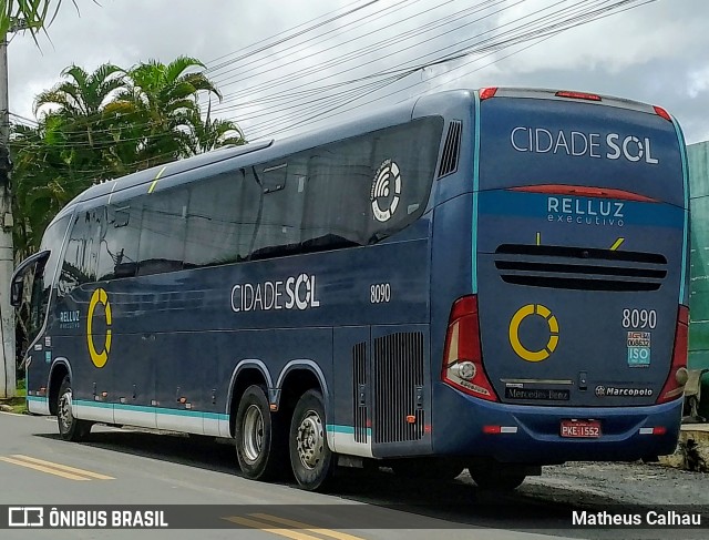 Viação Cidade Sol 8090 na cidade de Laje, Bahia, Brasil, por Matheus Calhau. Número da foto: #12867685.