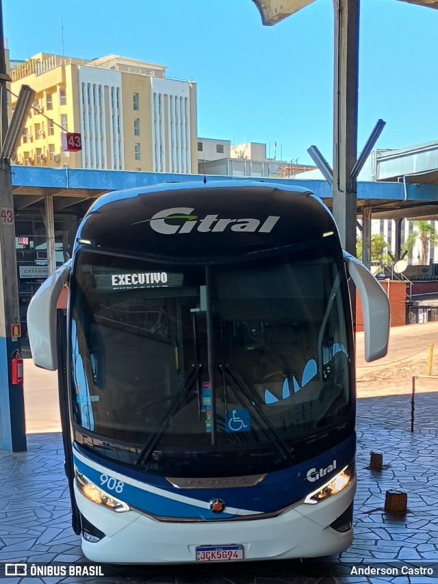 Citral Transporte e Turismo 908 na cidade de Porto Alegre, Rio Grande do Sul, Brasil, por Anderson Castro. Número da foto: #12871610.