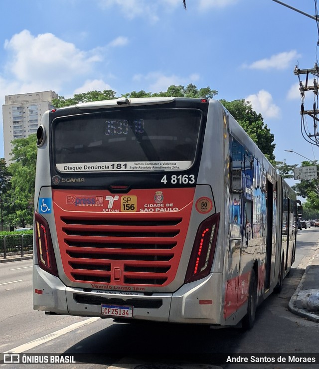 Express Transportes Urbanos Ltda 4 8163 na cidade de São Paulo, São Paulo, Brasil, por Andre Santos de Moraes. Número da foto: #12925457.