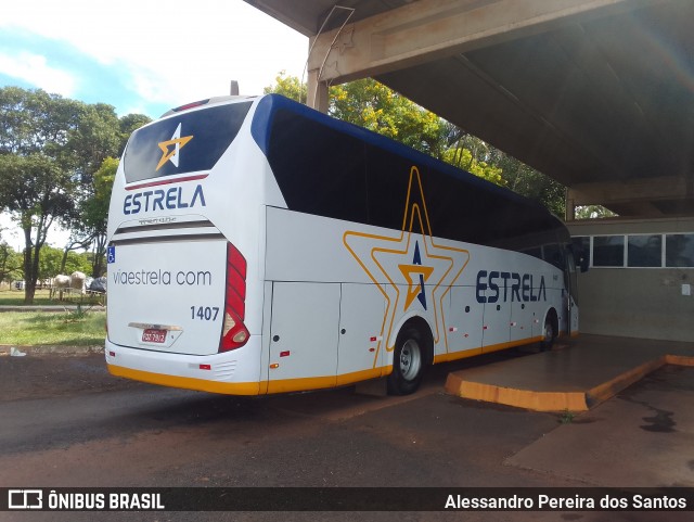 Viação Estrela 1407 na cidade de Araguari, Minas Gerais, Brasil, por Alessandro Pereira dos Santos. Número da foto: #12925299.