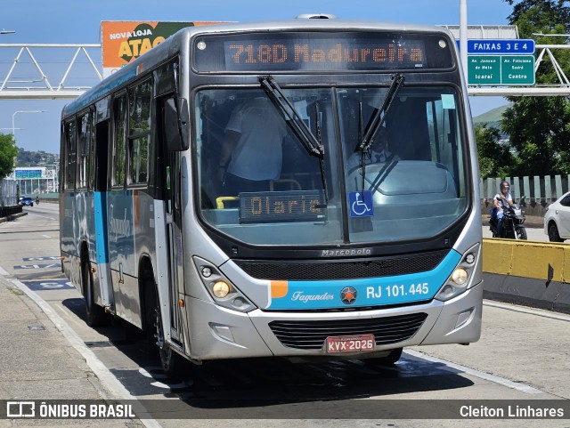 Auto Ônibus Fagundes RJ 101.445 na cidade de Niterói, Rio de Janeiro, Brasil, por Cleiton Linhares. Número da foto: #12948638.