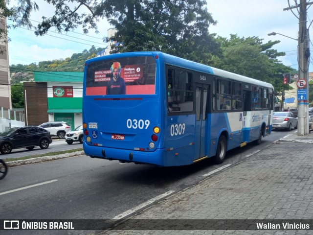 Transol Transportes Coletivos 0309 na cidade de Florianópolis, Santa Catarina, Brasil, por Wallan Vinicius. Número da foto: #12948449.