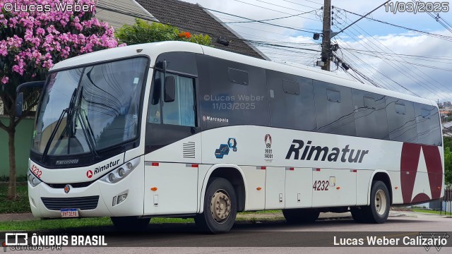 Rimatur Transportes 4232 na cidade de Curitiba, Paraná, Brasil, por Lucas Weber Calizario. Número da foto: #12948138.