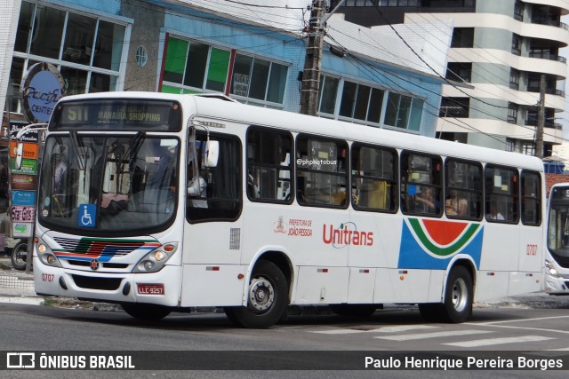 Consórcio Unitrans - 07 > Transnacional 0707 na cidade de João Pessoa, Paraíba, Brasil, por Paulo Henrique Pereira Borges. Número da foto: #12950930.