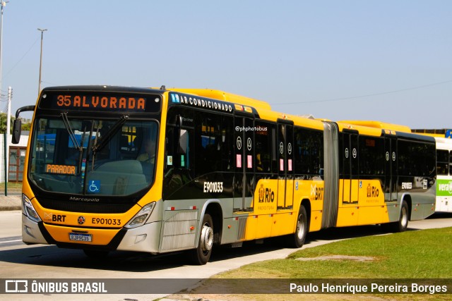 Mobi Rio E901033 na cidade de Rio de Janeiro, Rio de Janeiro, Brasil, por Paulo Henrique Pereira Borges. Número da foto: #12950918.