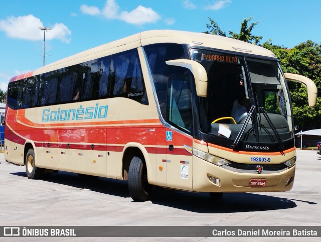 Auto Viação Goianésia 192003-9 na cidade de Goiânia, Goiás, Brasil, por Carlos Daniel Moreira Batista. Número da foto: #12951291.
