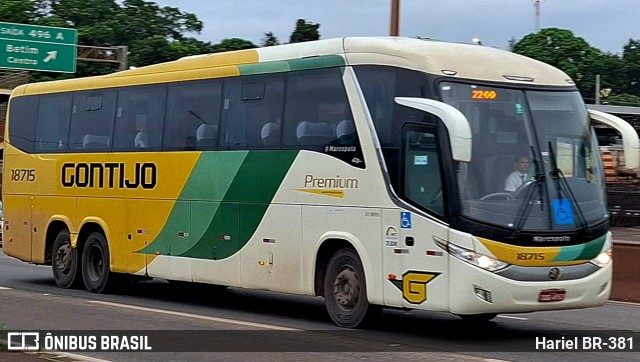 Empresa Gontijo de Transportes 18715 na cidade de Betim, Minas Gerais, Brasil, por Hariel BR-381. Número da foto: #12951464.