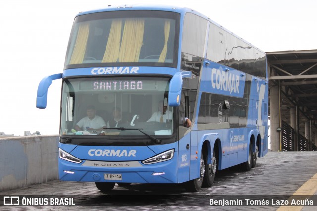 Cormar Bus 183 na cidade de Estación Central, Santiago, Metropolitana de Santiago, Chile, por Benjamín Tomás Lazo Acuña. Número da foto: #12952498.