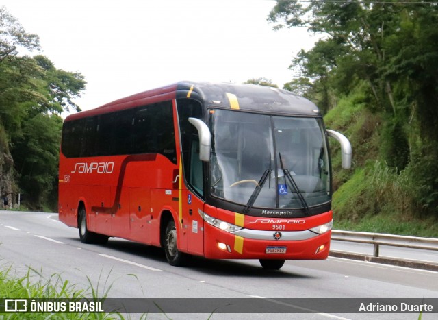Viação Sampaio 9501 na cidade de Petrópolis, Rio de Janeiro, Brasil, por Adriano Duarte. Número da foto: #12956253.