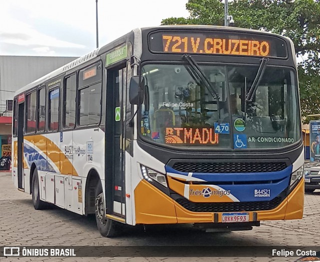 Auto Viação Três Amigos B44521 na cidade de Rio de Janeiro, Rio de Janeiro, Brasil, por Felipe Costa. Número da foto: #12958931.