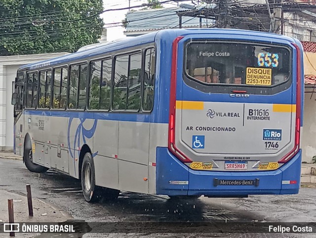 Viação Vila Real B11616 na cidade de Rio de Janeiro, Rio de Janeiro, Brasil, por Felipe Costa. Número da foto: #12958938.