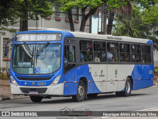 Onicamp Transporte Coletivo 4934 na cidade de Campinas, São Paulo, Brasil, por Henrique Alves de Paula Silva. Número da foto: #12958094.