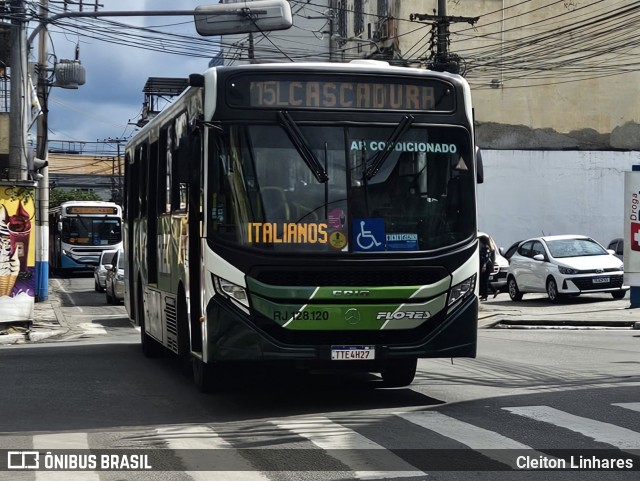 Transportes Flores RJ 128.120 na cidade de São João de Meriti, Rio de Janeiro, Brasil, por Cleiton Linhares. Número da foto: #12962201.