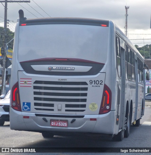 BluMob - Concessionária de Transporte Urbano de Blumenau 9102 na cidade de Blumenau, Santa Catarina, Brasil, por Iago Scheineider. Número da foto: #12960187.