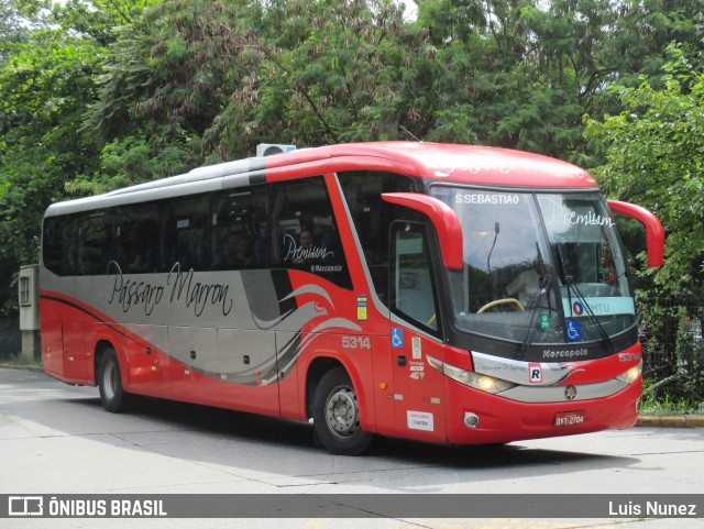 Empresa de Ônibus Pássaro Marron 5314 na cidade de São Paulo, São Paulo, Brasil, por Luis Nunez. Número da foto: #12961089.