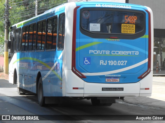 Viação Ponte Coberta RJ 190.027 na cidade de Nova Iguaçu, Rio de Janeiro, Brasil, por Augusto César. Número da foto: #12960324.