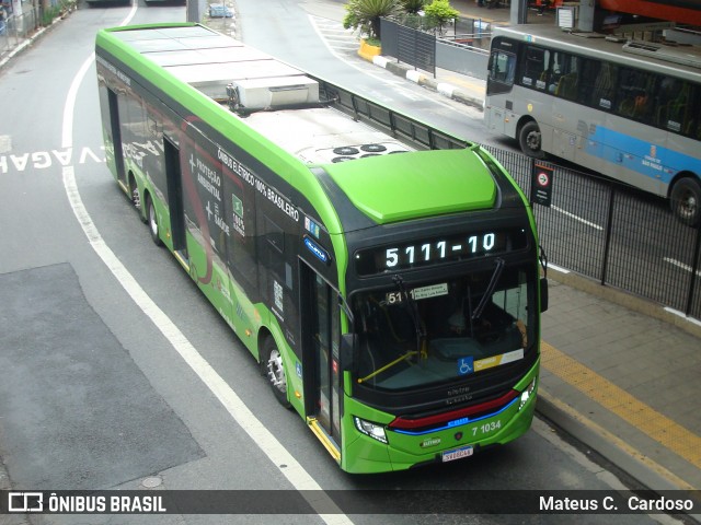 Viação Campo Belo 7 1034 na cidade de São Paulo, São Paulo, Brasil, por Mateus C.  Cardoso. Número da foto: #12962306.