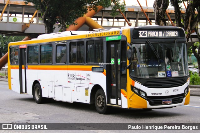 Transportes Paranapuan B10043 na cidade de Rio de Janeiro, Rio de Janeiro, Brasil, por Paulo Henrique Pereira Borges. Número da foto: #12962103.