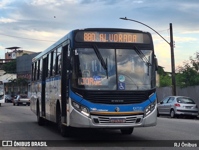 Viação Redentor C47591 na cidade de Rio de Janeiro, Rio de Janeiro, Brasil, por RJ Ônibus. Número da foto: #12962521.