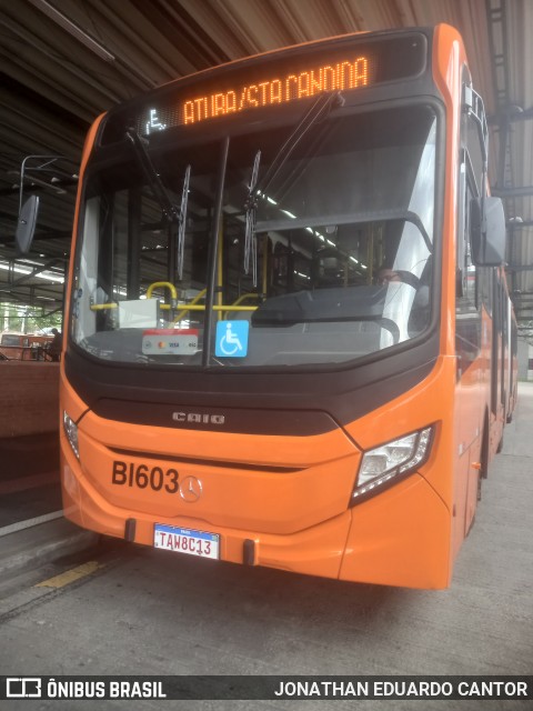 Transporte Coletivo Glória BI603 na cidade de Curitiba, Paraná, Brasil, por JONATHAN EDUARDO CANTOR. Número da foto: #12963078.