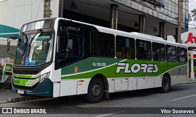 Transportes Flores RJ 128.288 na cidade de Duque de Caxias, Rio de Janeiro, Brasil, por Vitor Dasneves. Número da foto: #12962432.