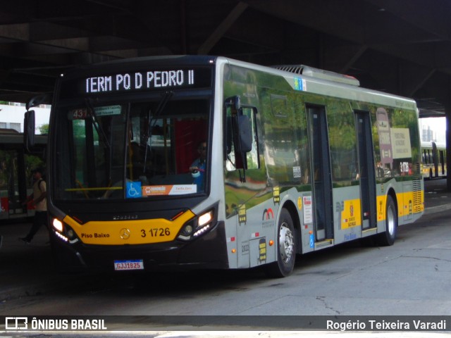 Viação Metrópole Paulista - Zona Leste 3 1726 na cidade de São Paulo, São Paulo, Brasil, por Rogério Teixeira Varadi. Número da foto: #12964024.