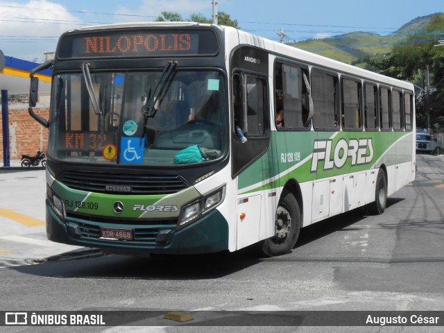 Transportes Flores RJ 128.109 na cidade de Nova Iguaçu, Rio de Janeiro, Brasil, por Augusto César. Número da foto: #12967258.