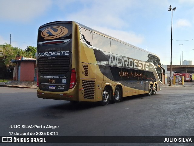 Expresso Nordeste 6190 na cidade de Porto Alegre, Rio Grande do Sul, Brasil, por JULIO SILVA. Número da foto: #12966785.