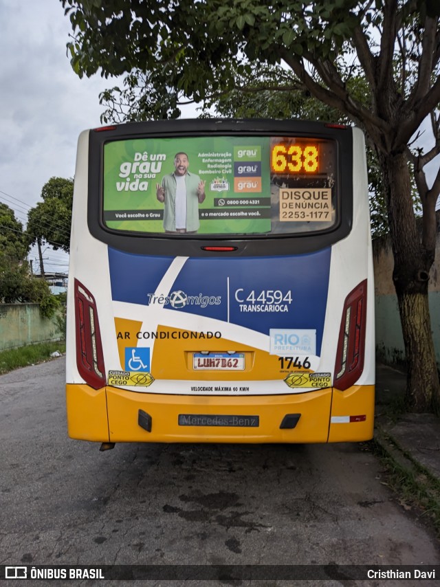 Auto Viação Três Amigos C44594 na cidade de Rio de Janeiro, Rio de Janeiro, Brasil, por Cristhian Davi. Número da foto: #12966224.