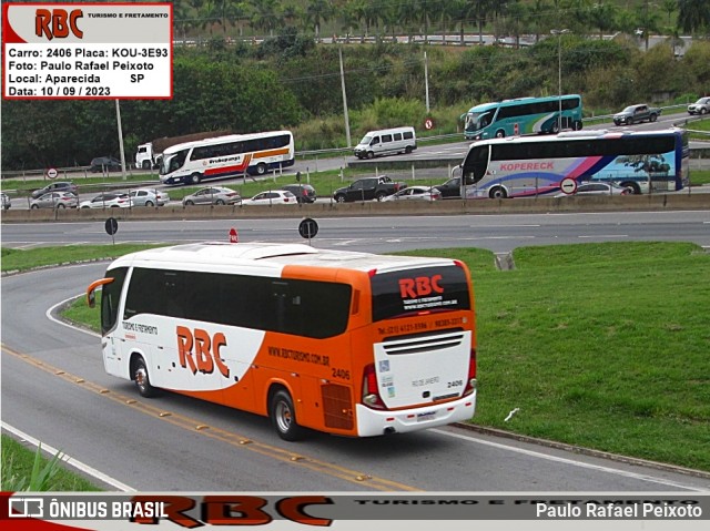 RBC Turismo e Fretamento 2406 na cidade de Aparecida, São Paulo, Brasil, por Paulo Rafael Peixoto. Número da foto: #12968089.