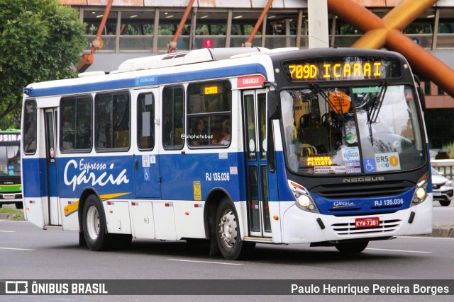 Expresso Garcia RJ 135.036 na cidade de Rio de Janeiro, Rio de Janeiro, Brasil, por Paulo Henrique Pereira Borges. Número da foto: #12970340.