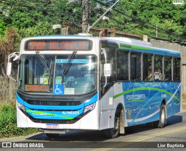 Viação Ponte Coberta RJ 190.054 na cidade de Nova Iguaçu, Rio de Janeiro, Brasil, por Lior Baptista. Número da foto: #12968412.