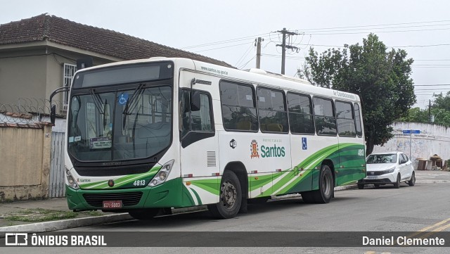 Viação Piracicabana Santos 4813 na cidade de Santos, São Paulo, Brasil, por Daniel Clemente. Número da foto: #12968703.