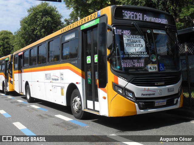 Transportes Paranapuan B10028 na cidade de Rio de Janeiro, Rio de Janeiro, Brasil, por Augusto César. Número da foto: #12972015.