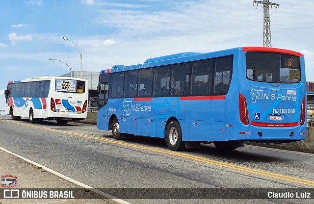 Viação Nossa Senhora da Penha RJ 188.008 na cidade de Rio de Janeiro, Rio de Janeiro, Brasil, por Claudio Luiz. Número da foto: #12973338.