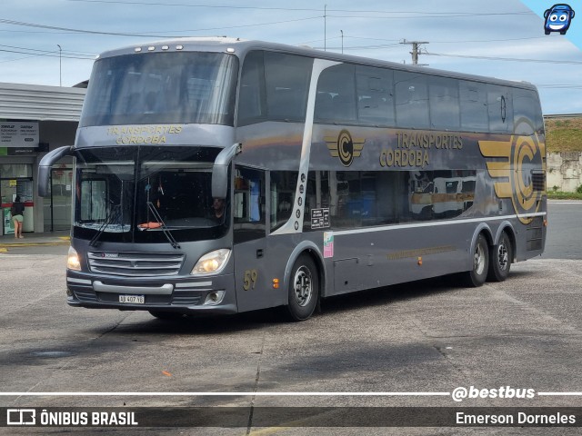 Transportes Córdoba 59 na cidade de Sombrio, Santa Catarina, Brasil, por Emerson Dorneles. Número da foto: #12928175.