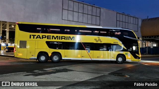 Viação Nova Itapemirim 40206 na cidade de Rio de Janeiro, Rio de Janeiro, Brasil, por Fábio Paixão. Número da foto: #12927717.
