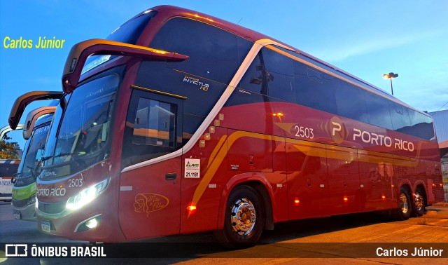 Auto Viação Porto Rico 2503 na cidade de Goiânia, Goiás, Brasil, por Carlos Júnior. Número da foto: #12974692.