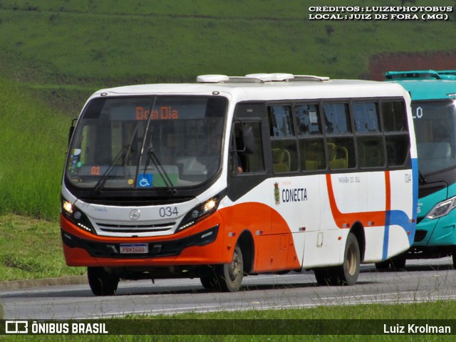 Viação Conecta 034 na cidade de Juiz de Fora, Minas Gerais, Brasil, por Luiz Krolman. Número da foto: #12974759.