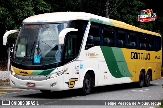 Empresa Gontijo de Transportes 18685 na cidade de Salvador, Bahia, Brasil, por Felipe Pessoa de Albuquerque. Número da foto: #12977252.