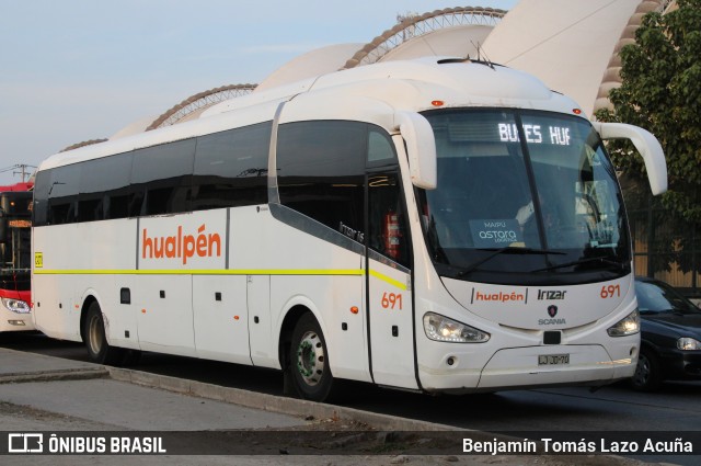 Buses Hualpén 691 na cidade de Maipú, Santiago, Metropolitana de Santiago, Chile, por Benjamín Tomás Lazo Acuña. Número da foto: #12978129.