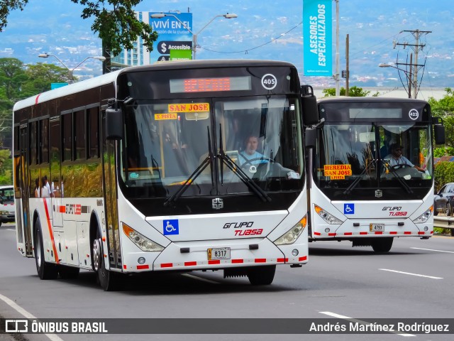 TUASA - Transportes Unidos Alajuelenses 405 na cidade de Mata Redonda, San José, San José, Costa Rica, por Andrés Martínez Rodríguez. Número da foto: #12980053.