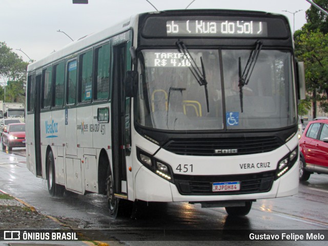 Expresso Vera Cruz 451 na cidade de Recife, Pernambuco, Brasil, por Gustavo Felipe Melo. Número da foto: #12979253.