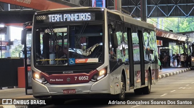 Viação Gatusa Transportes Urbanos 7 6052 na cidade de São Paulo, São Paulo, Brasil, por Adriano Gonçalves Soares Dos Santos. Número da foto: #12982834.