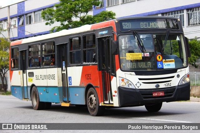 Viação Sul Fluminense 1252 na cidade de Volta Redonda, Rio de Janeiro, Brasil, por Paulo Henrique Pereira Borges. Número da foto: #12981920.