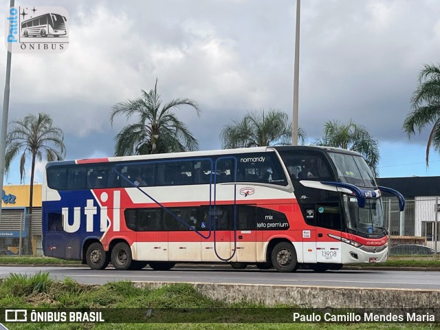UTIL - União Transporte Interestadual de Luxo 13908 na cidade de Candangolândia, Distrito Federal, Brasil, por Paulo Camillo Mendes Maria. Número da foto: #12981714.