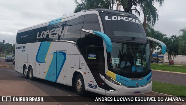 LopeSul Transportes - Lopes e Oliveira Transportes e Turismo - Lopes Sul 3022 na cidade de Campo Grande, Mato Grosso do Sul, Brasil, por ANDRES LUCIANO ESQUIVEL DO AMARAL. Número da foto: #12982890.