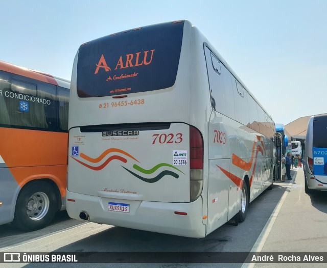 Arlu Transportes e Turismo 7023 na cidade de Aparecida, São Paulo, Brasil, por André  Rocha Alves. Número da foto: #12983661.